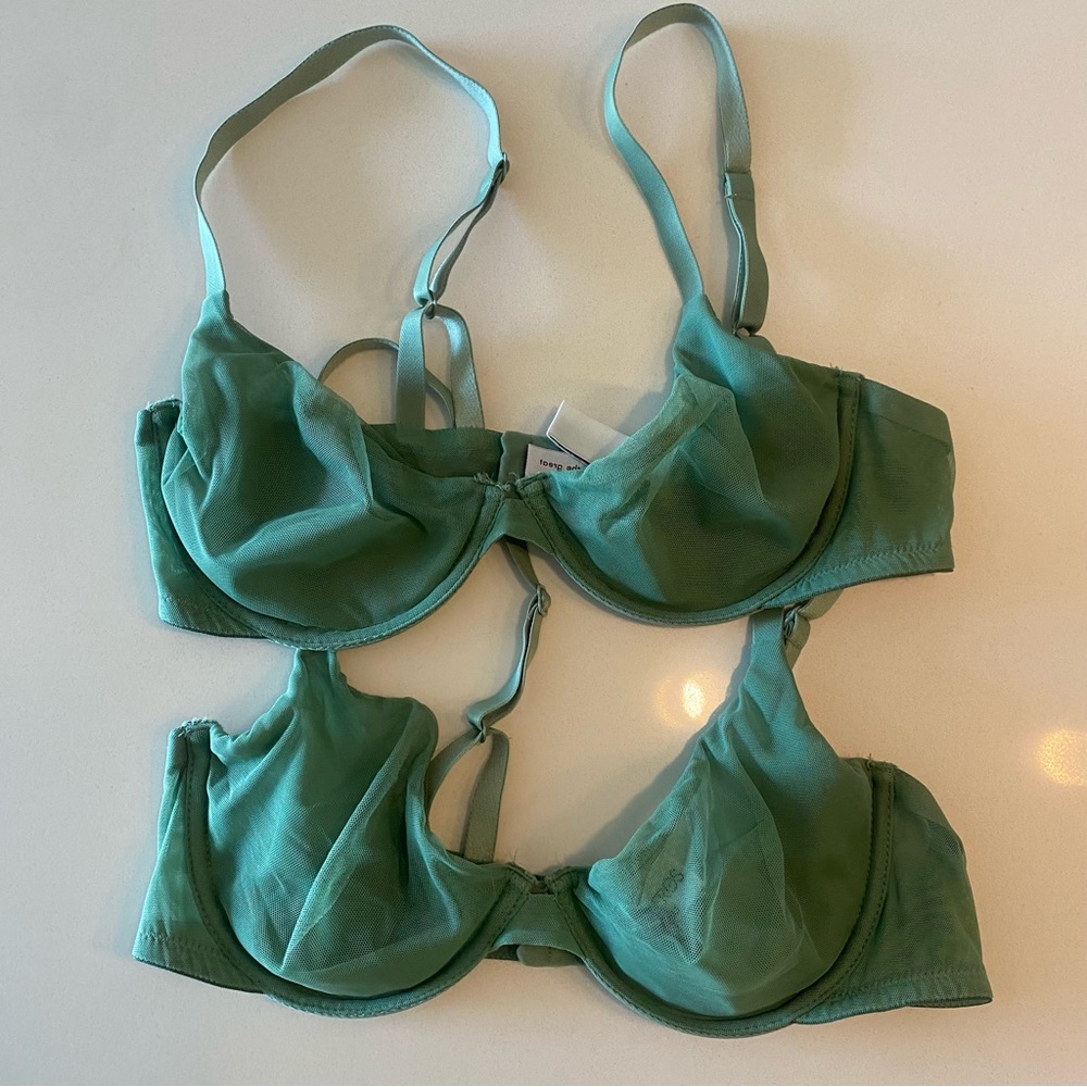 Great Eros green mesh bra 32c